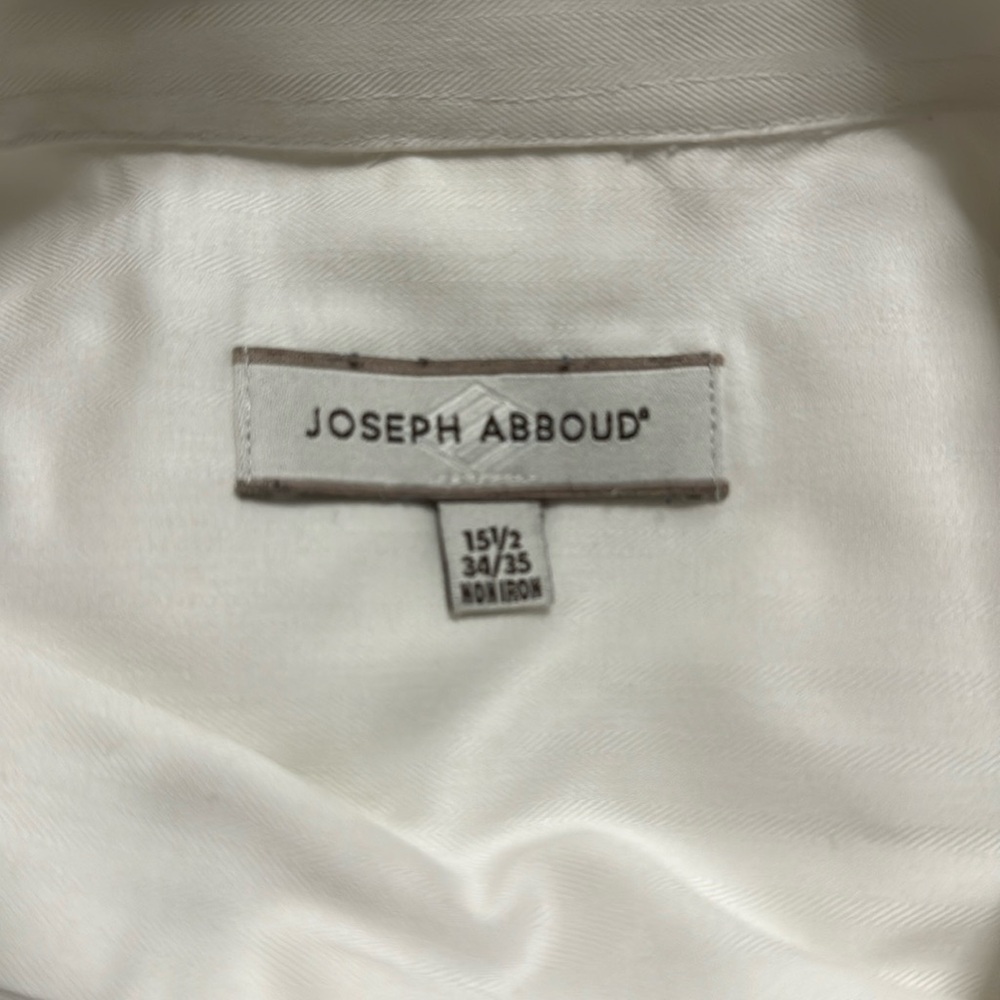Joseph Abboud white cotton non-iron dress shirt - Picture 5 of 5